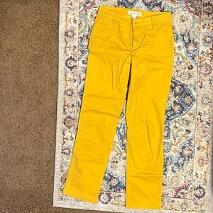 Amazon Essentials Women's Straight Leg cropped pants in Mustard Yellow